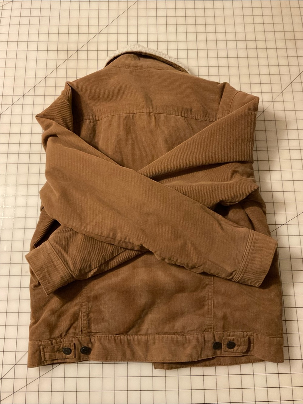 H&M Men's Brown Sherpa-Lined Corduroy Jacket